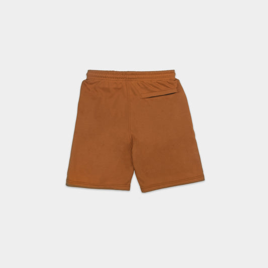 SADDLE SOLID SWEAT SHORTS WITH TAN TERK EMBROIDERED LOGO